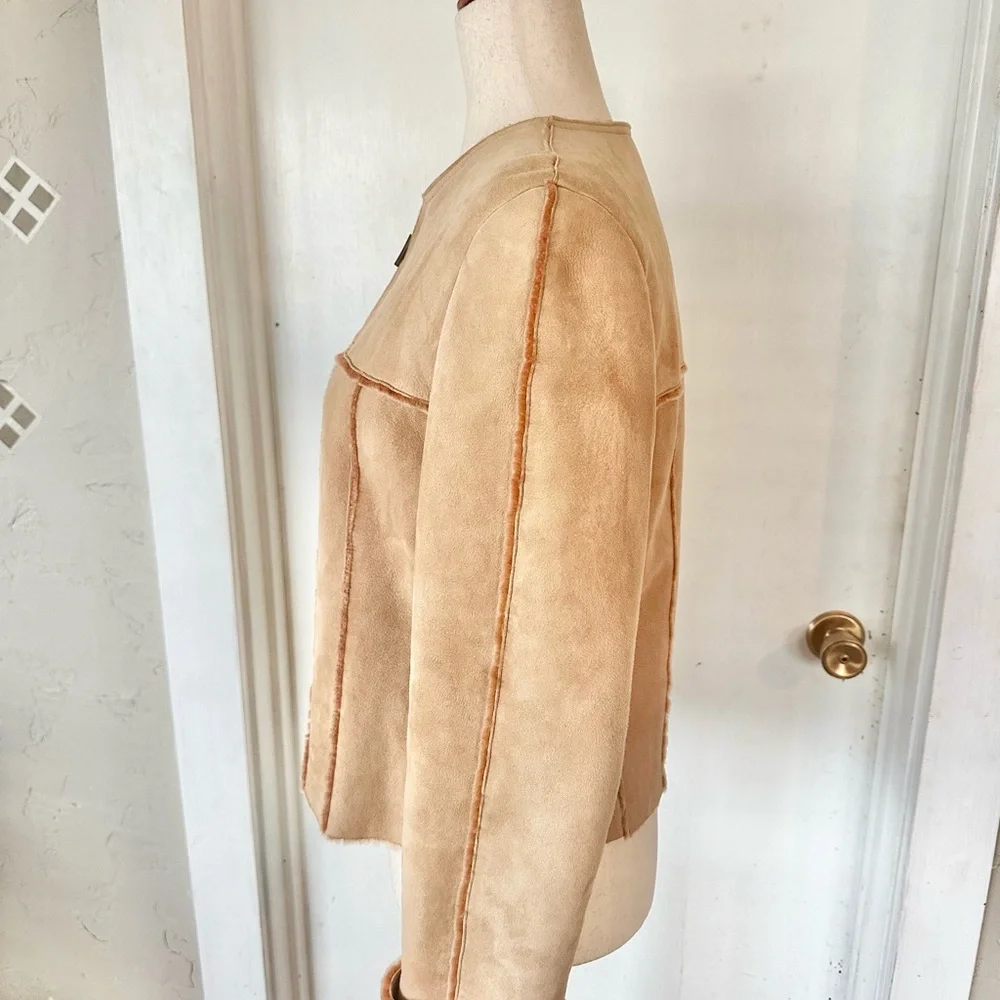 Carlisle Vintage Genuine 100% Shearling Wool Tan Coat Size 6 Womens - Picture 4 of 7